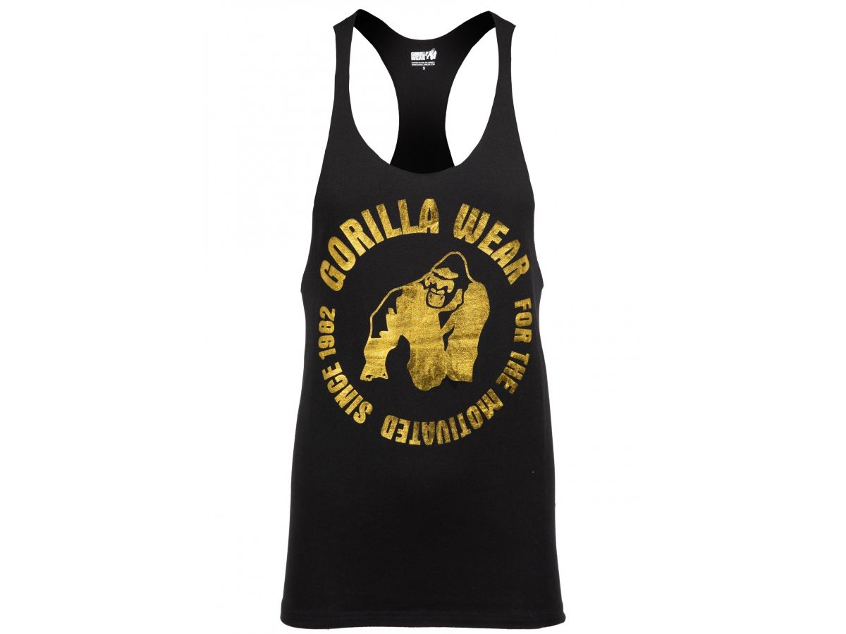 GORILLA WEAR- MELROSE STRINGER TANK TOP- FÉRFI EDZŐTRIKÓ - FEKETE/ARANY GORILLA WEAR- MELROSE STRINGER TANK TOP- FÉRFI EDZŐTRIKÓ - FEKETE/ARANY