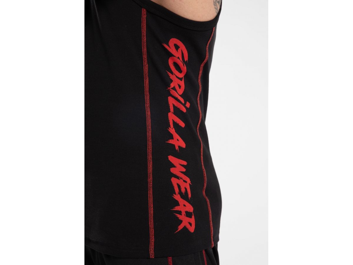 GORILLA WEAR - MONTEREY TANK TOP - FÉRFI TRIKÓ - FEKETE/PIROS GORILLA WEAR - MONTEREY TANK TOP - FÉRFI TRIKÓ - FEKETE/PIROS