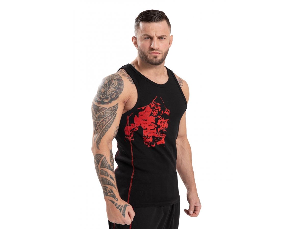 GORILLA WEAR - MONTEREY TANK TOP - FÉRFI TRIKÓ - FEKETE/PIROS GORILLA WEAR - MONTEREY TANK TOP - FÉRFI TRIKÓ - FEKETE/PIROS