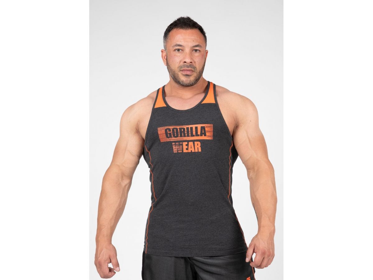 GORILLA WEAR - WALLACE TOP - FÉRFI EDZŐTRIKÓ - SZÜRKE/NARANCS