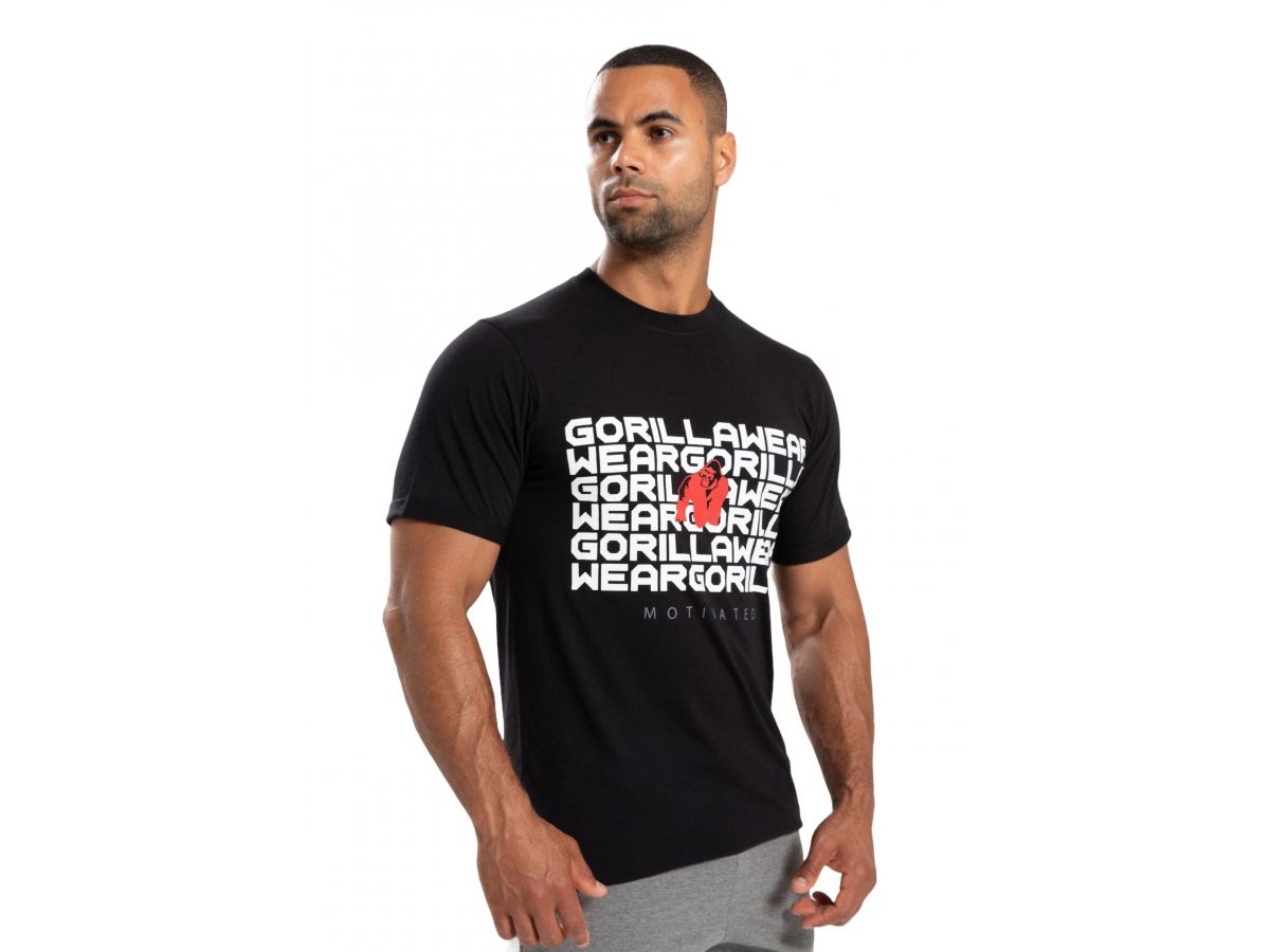 GORILLA WEAR - BRADLEY T-SHIRT - FÉRFI PÓLÓ - FEKETE GORILLA WEAR - BRADLEY T-SHIRT - FÉRFI PÓLÓ - FEKETE