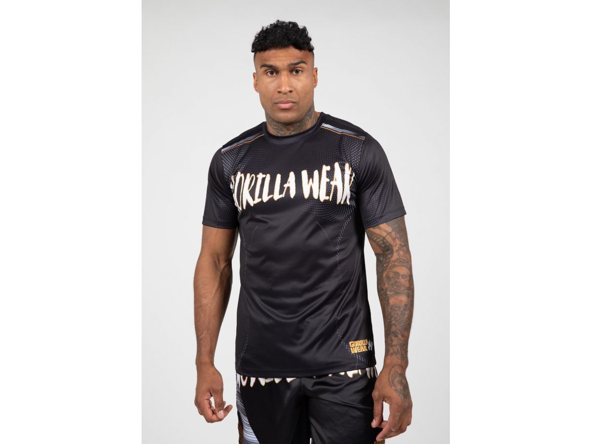 GORILLA WEAR - CLAYTON T-SHIRT -FÉRFI PÓLÓ -FEKETE/ARANY GORILLA WEAR - CLAYTON T-SHIRT -FÉRFI PÓLÓ -FEKETE/ARANY