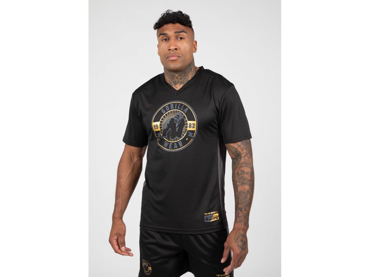 GORILLA WEAR - ORLANDO T-SHIRT - FÉRFI PÓLÓ - FEKETE GORILLA WEAR - ORLANDO T-SHIRT - FÉRFI PÓLÓ - FEKETE