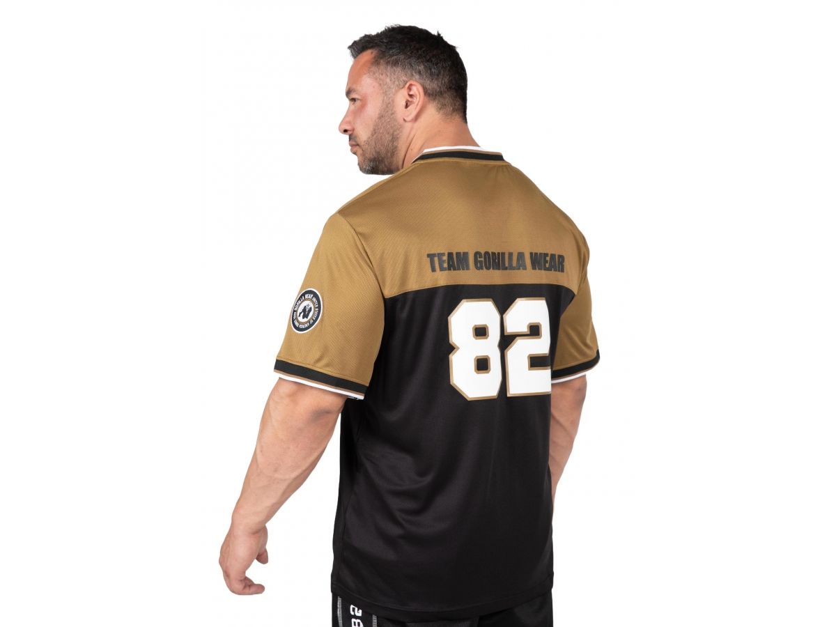 GORILLA WEAR - TRENTON FOOTBALL JERSEY - FÉRFI PÓLÓ - FEKETE/ARANY GORILLA WEAR - TRENTON FOOTBALL JERSEY - FÉRFI PÓLÓ - FEKETE/ARANY