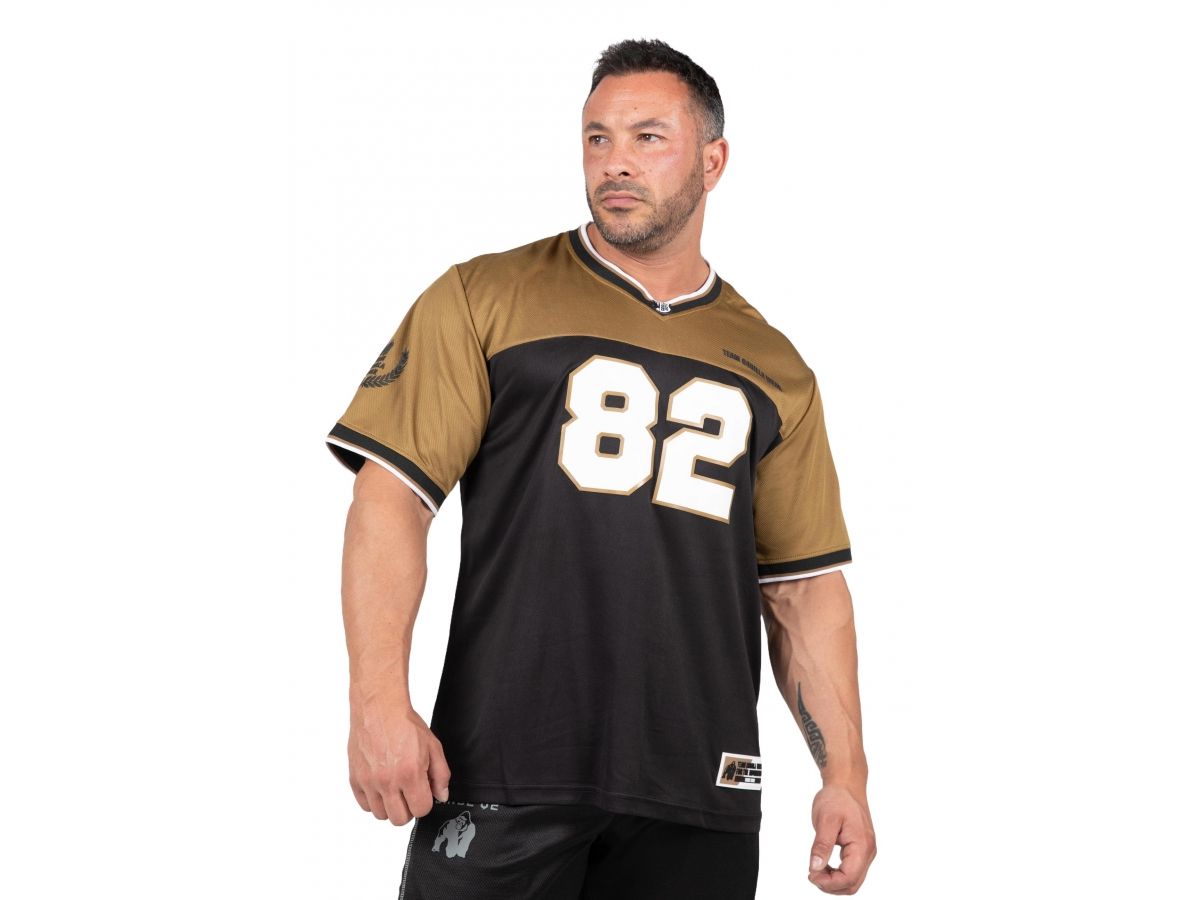 GORILLA WEAR - TRENTON FOOTBALL JERSEY - FÉRFI PÓLÓ - FEKETE/ARANY GORILLA WEAR - TRENTON FOOTBALL JERSEY - FÉRFI PÓLÓ - FEKETE/ARANY