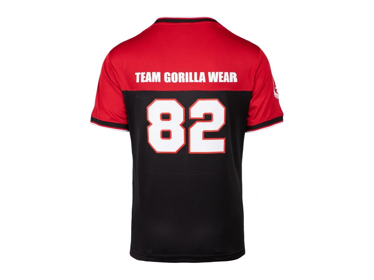 GORILLA WEAR - TRENTON FOOTBALL JERSEY - FÉRFI PÓLÓ - FEKETE/PIROS GORILLA WEAR - TRENTON FOOTBALL JERSEY - FÉRFI PÓLÓ - FEKETE/PIROS