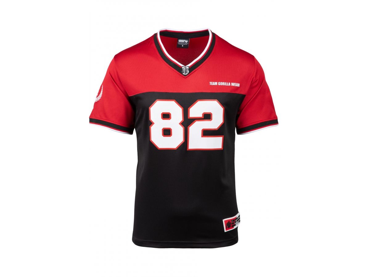 GORILLA WEAR - TRENTON FOOTBALL JERSEY - FÉRFI PÓLÓ - FEKETE/PIROS GORILLA WEAR - TRENTON FOOTBALL JERSEY - FÉRFI PÓLÓ - FEKETE/PIROS