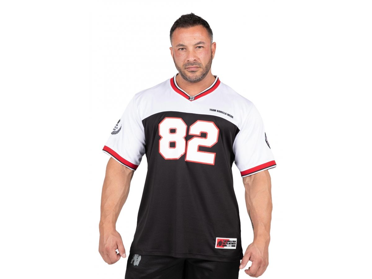 GORILLA WEAR - TRENTON FOOTBALL JERSEY - FÉRFI PÓLÓ - FEKETE/FEHÉR GORILLA WEAR - TRENTON FOOTBALL JERSEY - FÉRFI PÓLÓ - FEKETE/FEHÉR