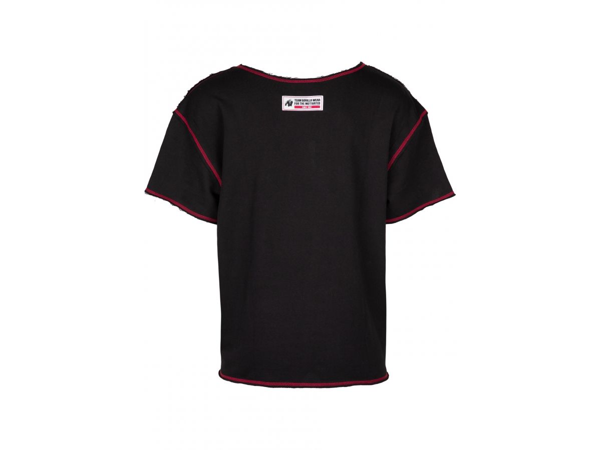 GORILLA WEAR - WALLACE WORKOUT TOP - FÉRFI EDZŐPÓLÓ - FEKETE/PIROS GORILLA WEAR - WALLACE WORKOUT TOP - FÉRFI EDZŐPÓLÓ - FEKETE/PIROS