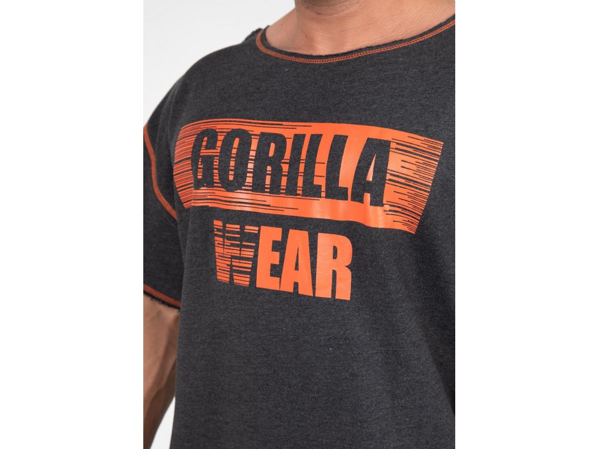 GORILLA WEAR - WALLACE WORKOUT TOP - FÉRFI EDZŐPÓLÓ - SZÜRKE/NARANCS