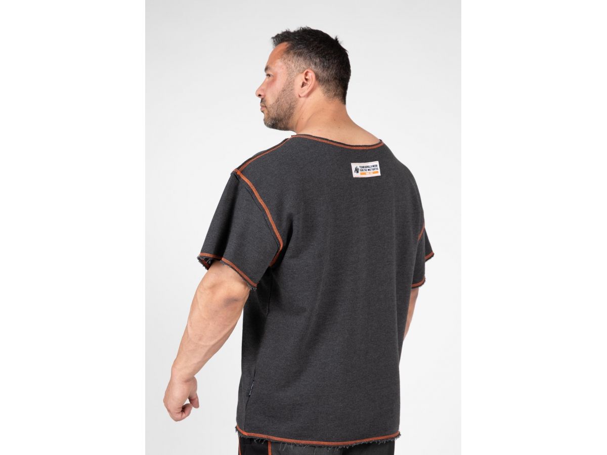 GORILLA WEAR - WALLACE WORKOUT TOP - FÉRFI EDZŐPÓLÓ - SZÜRKE/NARANCS