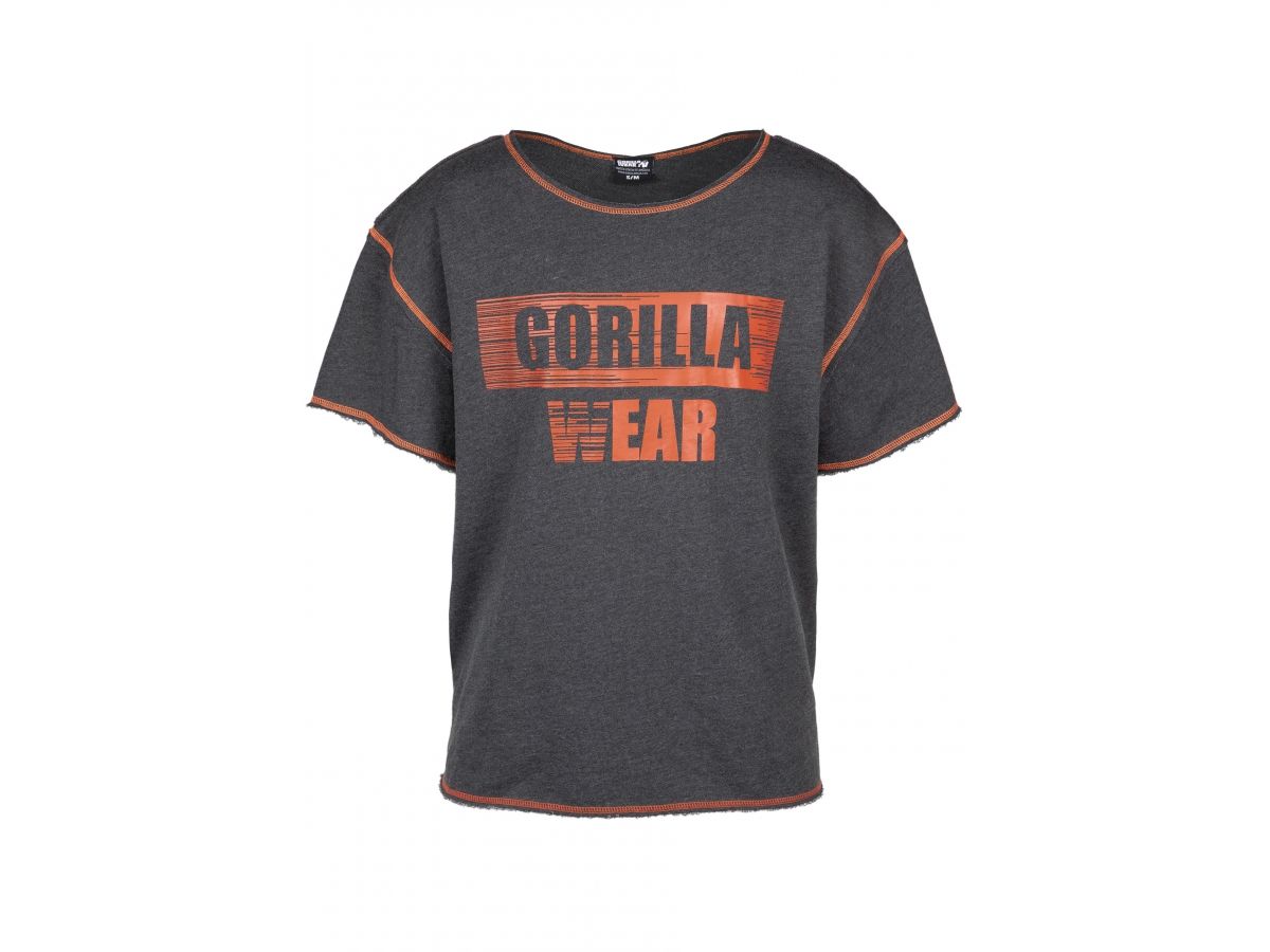 GORILLA WEAR - WALLACE WORKOUT TOP - FÉRFI EDZŐPÓLÓ - SZÜRKE/NARANCS