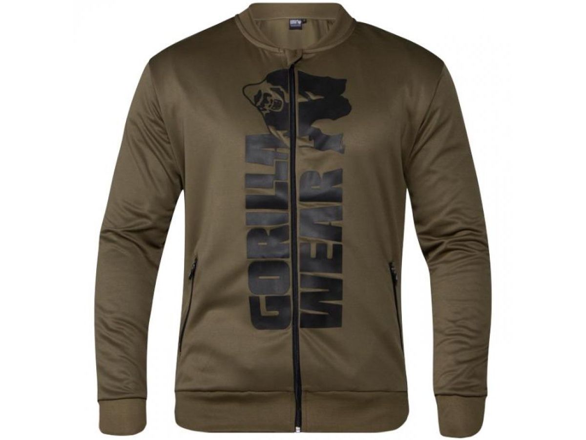 GORILLA WEAR - BALLINGER TRACK JACKET -FÉRFI CIPZÁRAS FELSŐ - KATONA ZÖLD