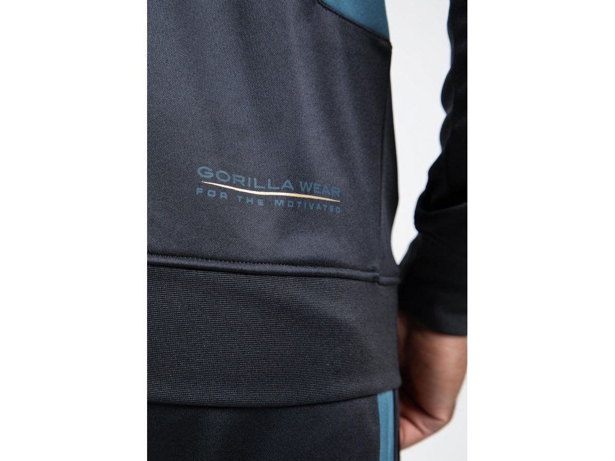 GORILLA WEAR - DEVON TRACK JACKET - FÉRFI CIPZÁRAS FELSŐ - SZÜRKE/KÉK GORILLA WEAR - DEVON TRACK JACKET - FÉRFI CIPZÁRAS FELSŐ - SZÜRKE/KÉK