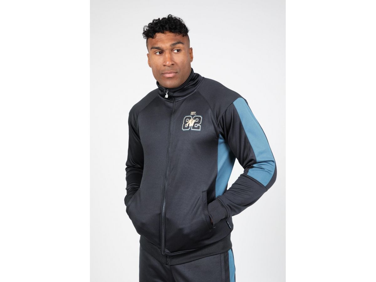 GORILLA WEAR - DEVON TRACK JACKET - FÉRFI CIPZÁRAS FELSŐ - SZÜRKE/KÉK GORILLA WEAR - DEVON TRACK JACKET - FÉRFI CIPZÁRAS FELSŐ - SZÜRKE/KÉK