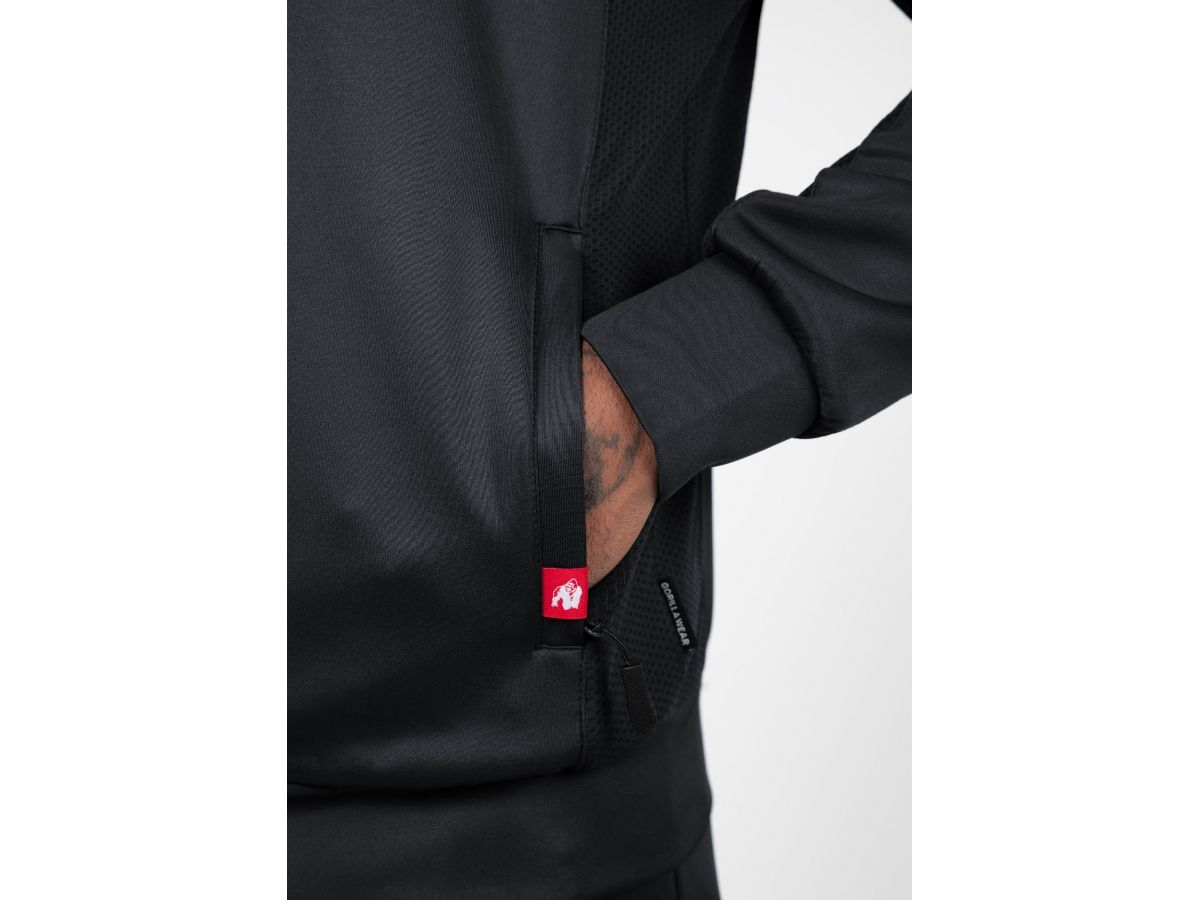 GORILLA WEAR - TENNESSE TRACK JACKET - FÉRFI CIPZÁRAS FELSŐ - FEKETE