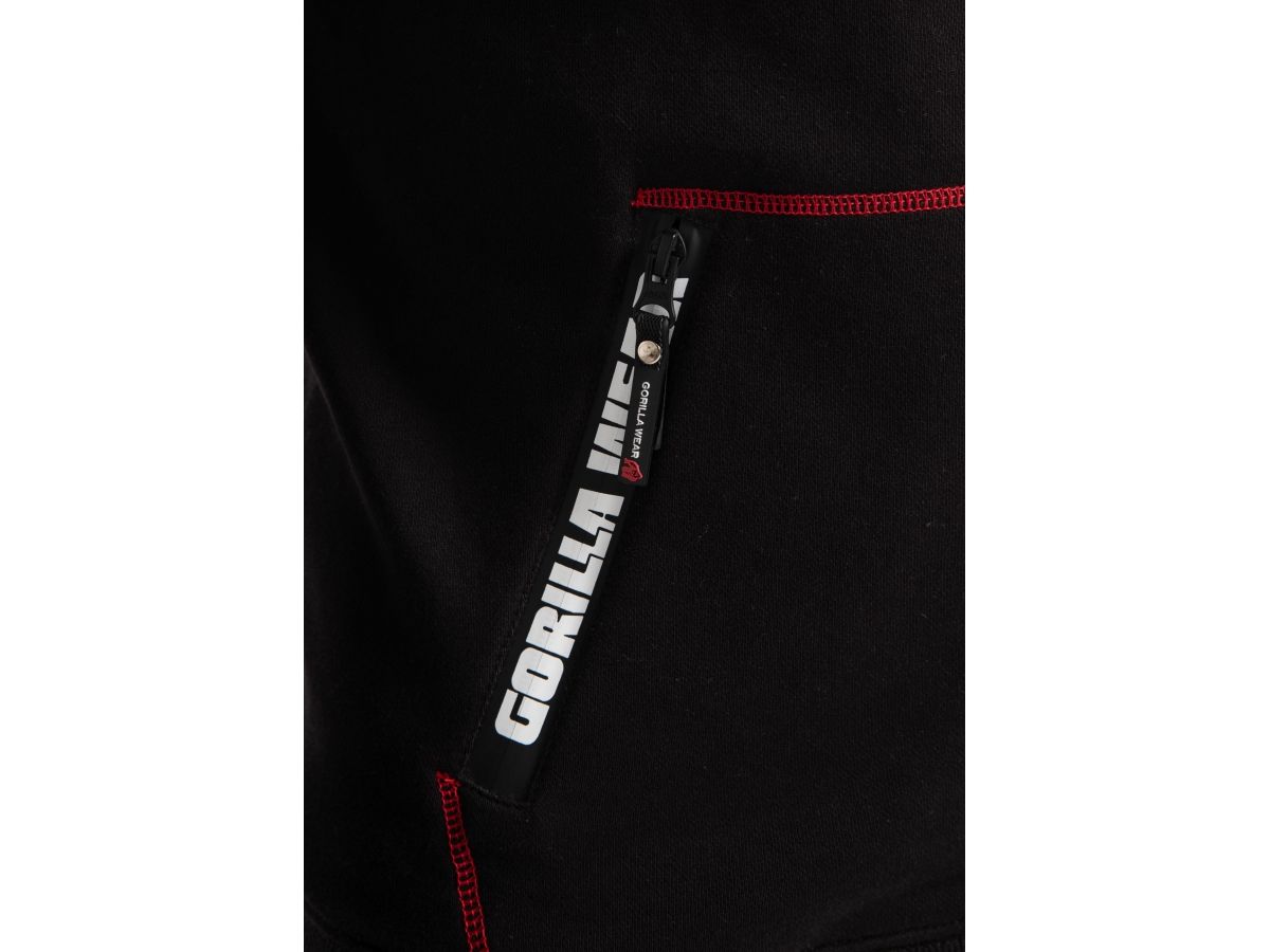 GORILLA WEAR - GEORGIA ZIPPED HOODIE - FÉRFI ZIPZÁRAS PULÓVER - FEKETE GORILLA WEAR - GEORGIA ZIPPED HOODIE - FÉRFI ZIPZÁRAS PULÓVER - FEKETE