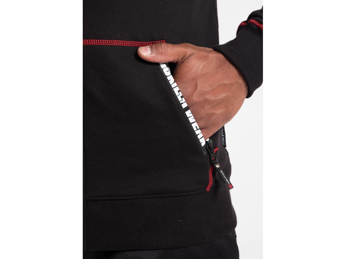 GORILLA WEAR - GEORGIA ZIPPED HOODIE - FÉRFI ZIPZÁRAS PULÓVER - FEKETE GORILLA WEAR - GEORGIA ZIPPED HOODIE - FÉRFI ZIPZÁRAS PULÓVER - FEKETE