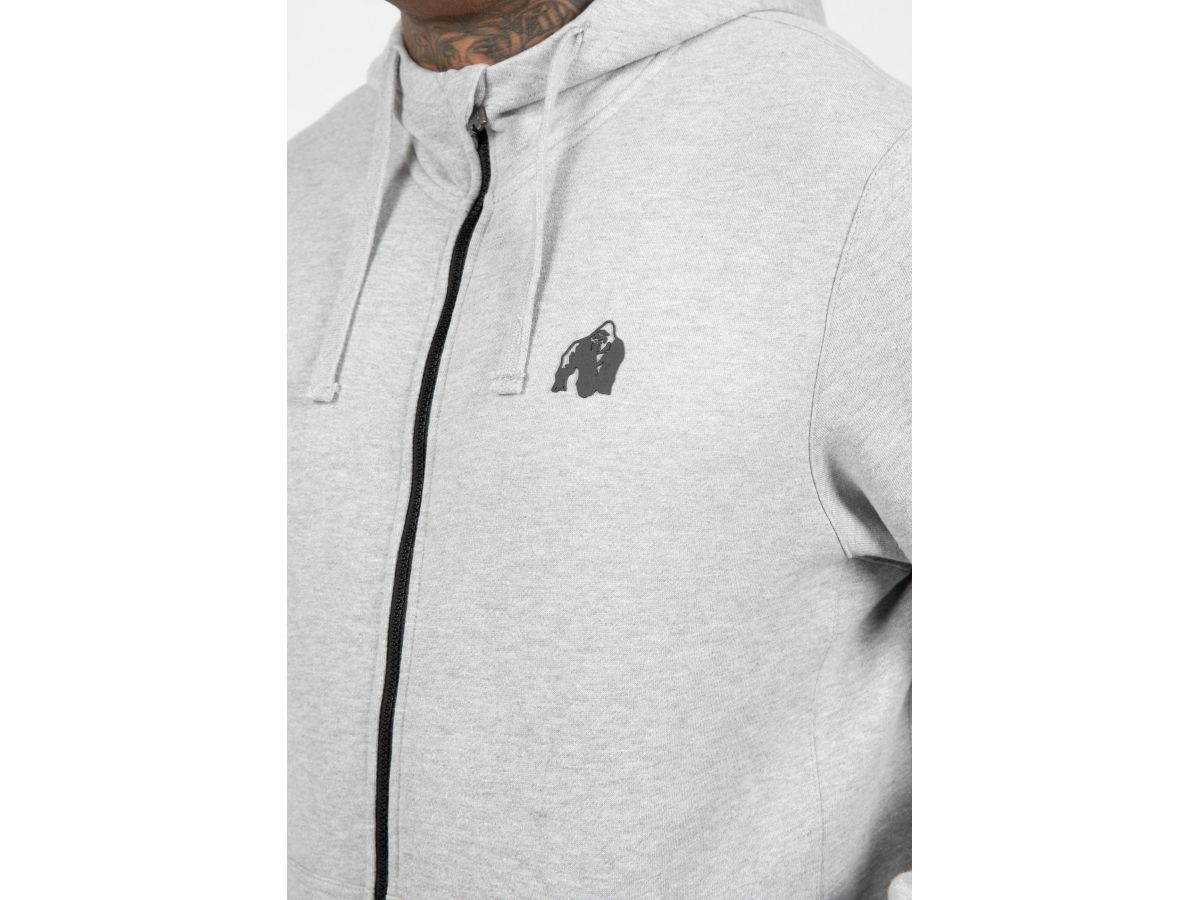 GORILLA WEAR - LEON ZIPPED HOODIE - FÉRFI CIPZÁRAS PULÓVER - SZÜRKE