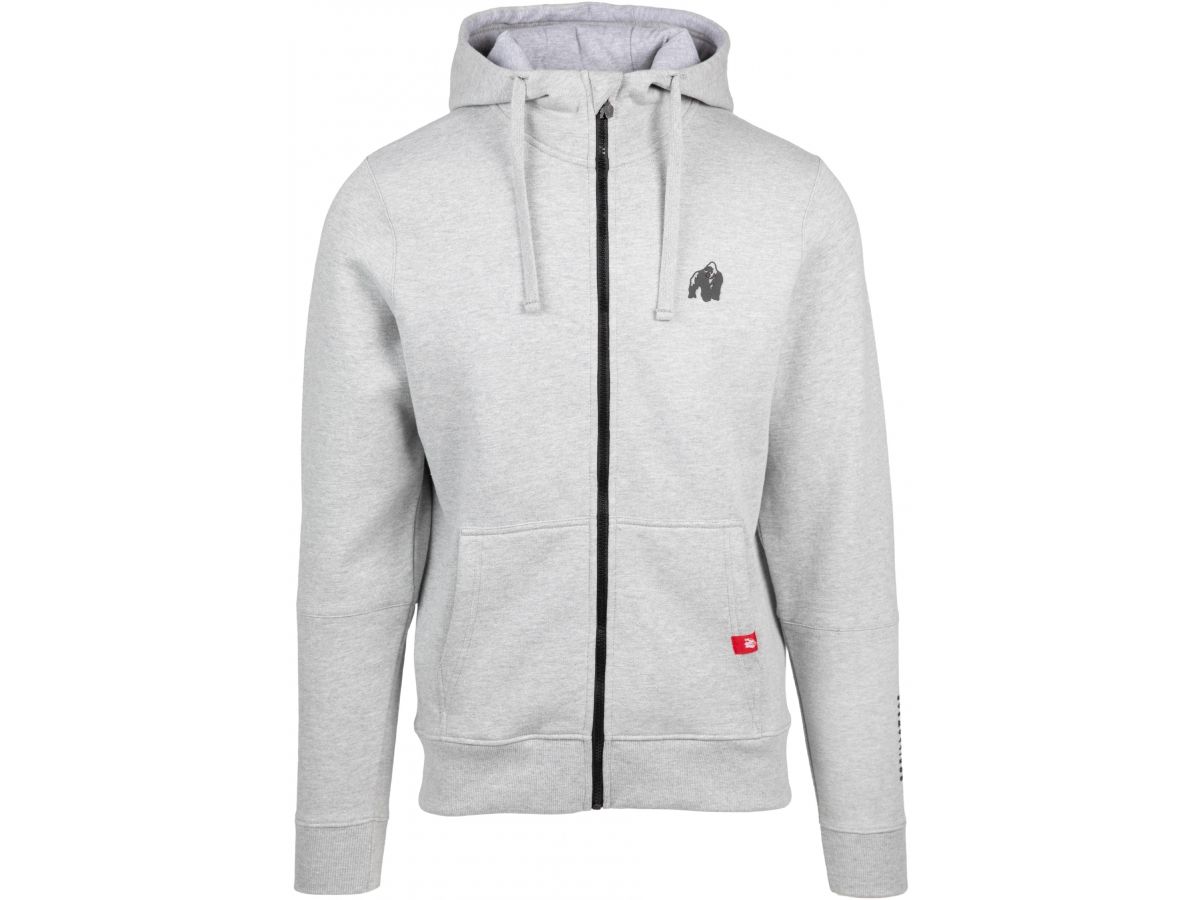 GORILLA WEAR - LEON ZIPPED HOODIE - FÉRFI CIPZÁRAS PULÓVER - SZÜRKE
