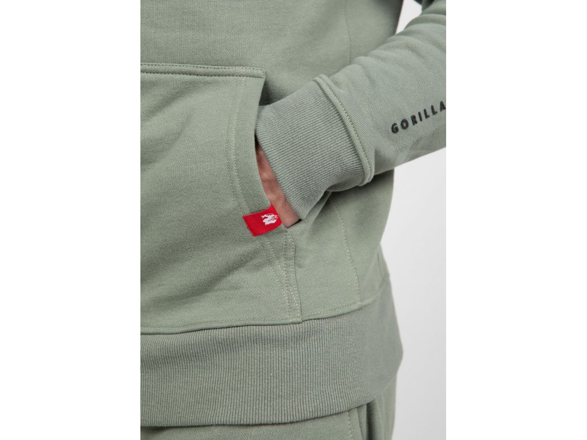 GORILLA WEAR - LEON ZIPPED HOODIE - FÉRFI CIPZÁRAS PULÓVER - ZÖLD