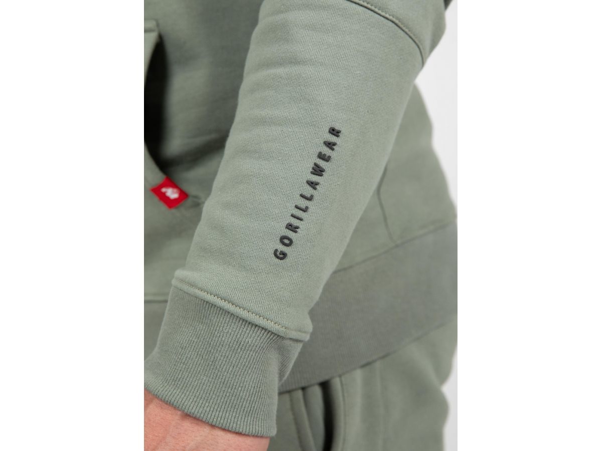 GORILLA WEAR - LEON ZIPPED HOODIE - FÉRFI CIPZÁRAS PULÓVER - ZÖLD