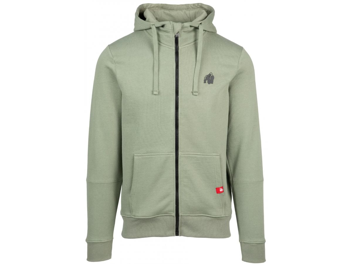 GORILLA WEAR - LEON ZIPPED HOODIE - FÉRFI CIPZÁRAS PULÓVER - ZÖLD