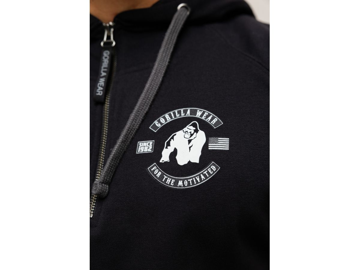 GORILLA WEAR - HUNTLEY HOODIE - FÉRFI UJJATLAN PULÓVER - FEKETE