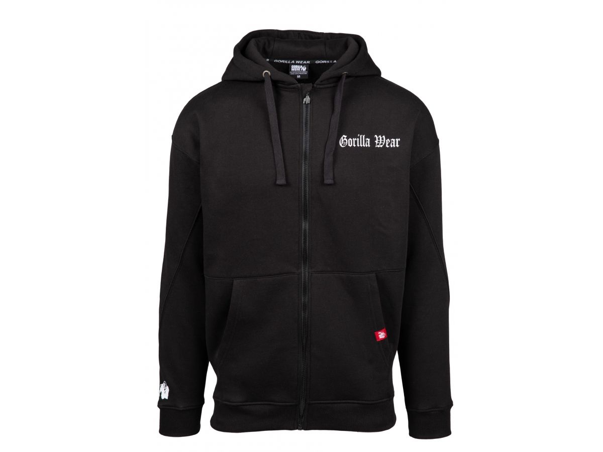 GORILLA WEAR - UTAH ZIPPED HOODIE - FÉRFI CIPZÁRAS PULÓVER - FEKETE