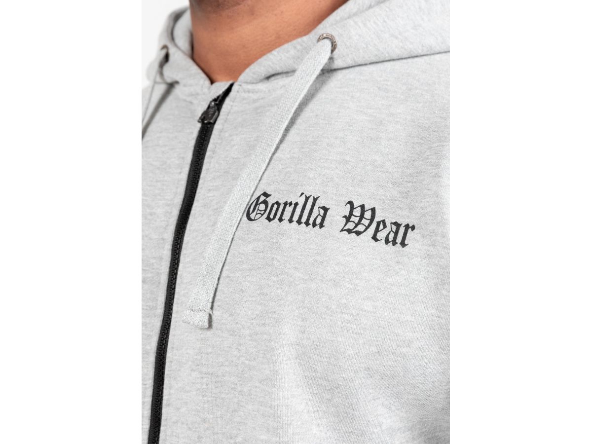 GORILLA WEAR - UTAH ZIPPED HOODIE - FÉRFI CIPZÁRAS PULÓVER - SZÜRKE