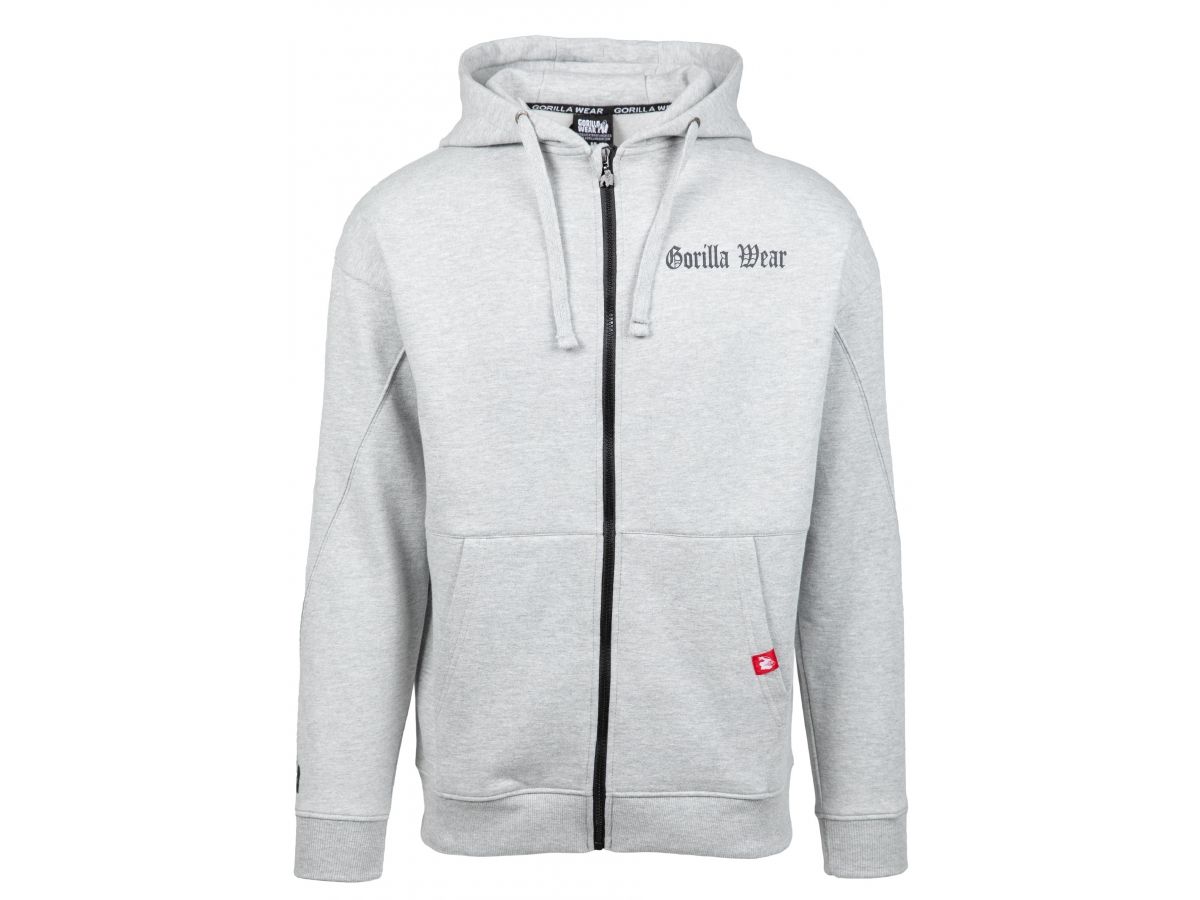GORILLA WEAR - UTAH ZIPPED HOODIE - FÉRFI CIPZÁRAS PULÓVER - SZÜRKE