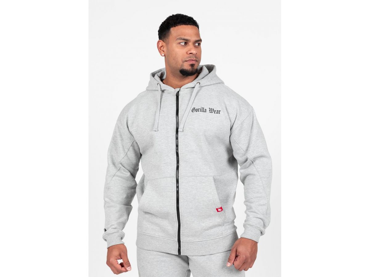 GORILLA WEAR - UTAH ZIPPED HOODIE - FÉRFI CIPZÁRAS PULÓVER - SZÜRKE