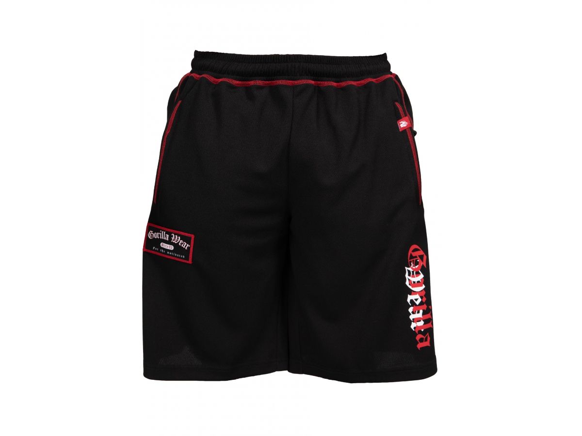 GORILLA WEAR - MARLOW SHORT - FÉRFI HÁLÓS RÖVIDNADRÁG - FEKETE/PIROS GORILLA WEAR - MARLOW SHORT - FÉRFI HÁLÓS RÖVIDNADRÁG - FEKETE/PIROS