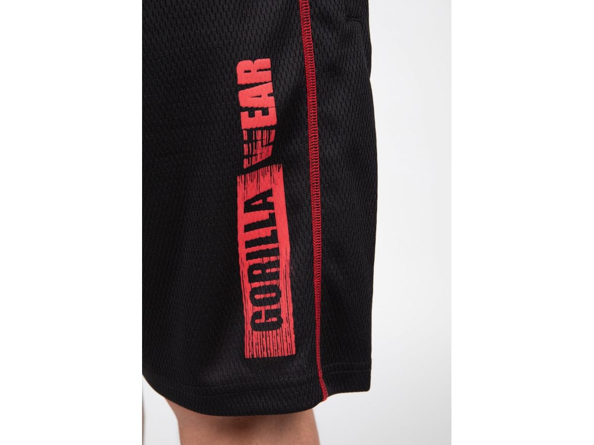 GORILLA WEAR - WALLACE MESH SHORTS -FÉRFI RÖVIDNADRÁG - FEKETE/PIROS GORILLA WEAR - WALLACE MESH SHORTS -FÉRFI RÖVIDNADRÁG - FEKETE/PIROS