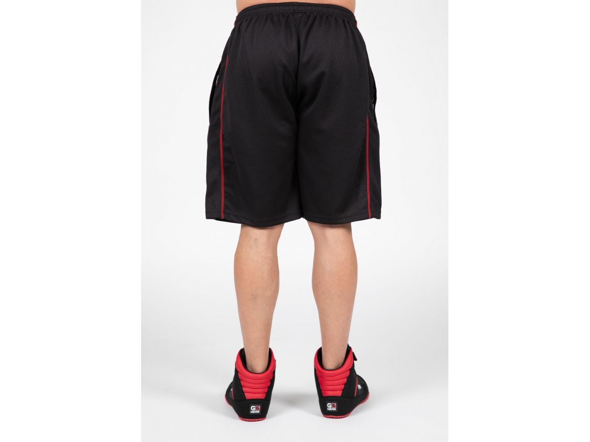 GORILLA WEAR - WALLACE MESH SHORTS -FÉRFI RÖVIDNADRÁG - FEKETE/PIROS GORILLA WEAR - WALLACE MESH SHORTS -FÉRFI RÖVIDNADRÁG - FEKETE/PIROS