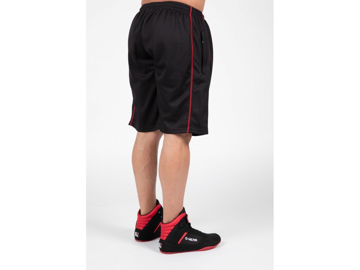 GORILLA WEAR - WALLACE MESH SHORTS -FÉRFI RÖVIDNADRÁG - FEKETE/PIROS GORILLA WEAR - WALLACE MESH SHORTS -FÉRFI RÖVIDNADRÁG - FEKETE/PIROS