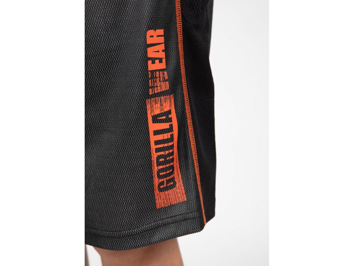 GORILLA WEAR - WALLACE MESH SHORTS -FÉRFI RÖVIDNADRÁG - SZÜRKE/NARANCS GORILLA WEAR - WALLACE MESH SHORTS -FÉRFI RÖVIDNADRÁG - SZÜRKE/NARANCS