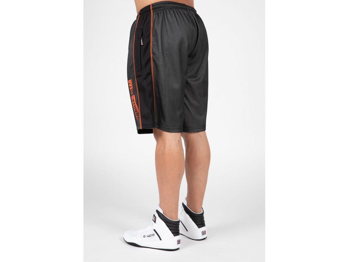 GORILLA WEAR - WALLACE MESH SHORTS -FÉRFI RÖVIDNADRÁG - SZÜRKE/NARANCS GORILLA WEAR - WALLACE MESH SHORTS -FÉRFI RÖVIDNADRÁG - SZÜRKE/NARANCS