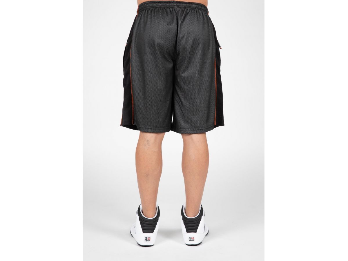 GORILLA WEAR - WALLACE MESH SHORTS -FÉRFI RÖVIDNADRÁG - SZÜRKE/NARANCS GORILLA WEAR - WALLACE MESH SHORTS -FÉRFI RÖVIDNADRÁG - SZÜRKE/NARANCS