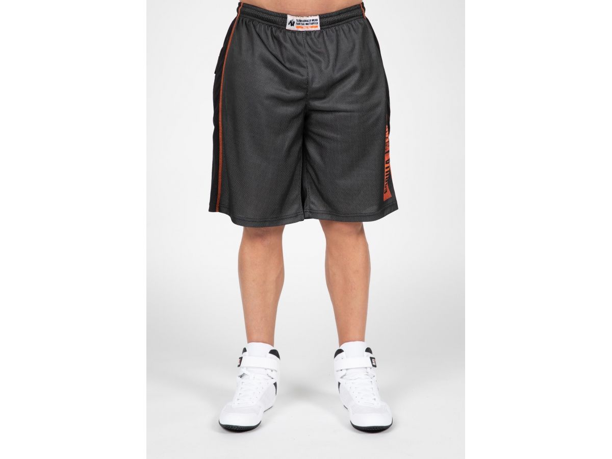 GORILLA WEAR - WALLACE MESH SHORTS -FÉRFI RÖVIDNADRÁG - SZÜRKE/NARANCS GORILLA WEAR - WALLACE MESH SHORTS -FÉRFI RÖVIDNADRÁG - SZÜRKE/NARANCS
