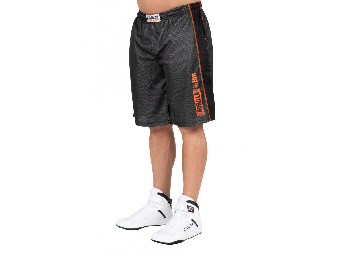 GORILLA WEAR - WALLACE MESH SHORTS -FÉRFI RÖVIDNADRÁG - SZÜRKE/NARANCS GORILLA WEAR - WALLACE MESH SHORTS -FÉRFI RÖVIDNADRÁG - SZÜRKE/NARANCS