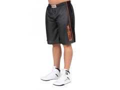 GORILLA WEAR - WALLACE MESH SHORTS -FÉRFI RÖVIDNADRÁG - SZÜRKE/NARANCS