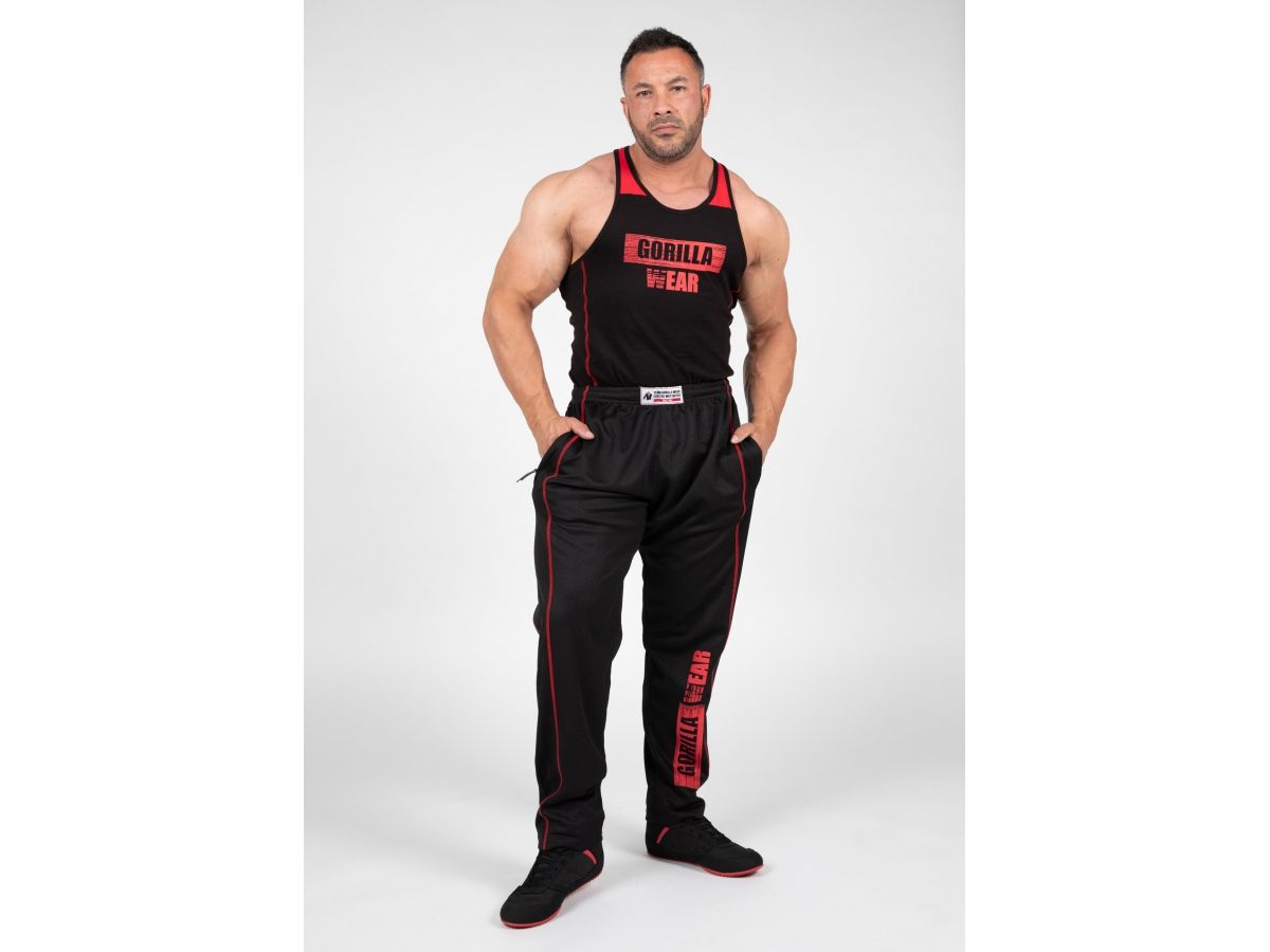 GORILLA WEAR - WALLACE MESH PANST - FÉRFI HOSSZÚNADRÁG - FEKETE/PIROS GORILLA WEAR - WALLACE MESH PANST - FÉRFI HOSSZÚNADRÁG - FEKETE/PIROS