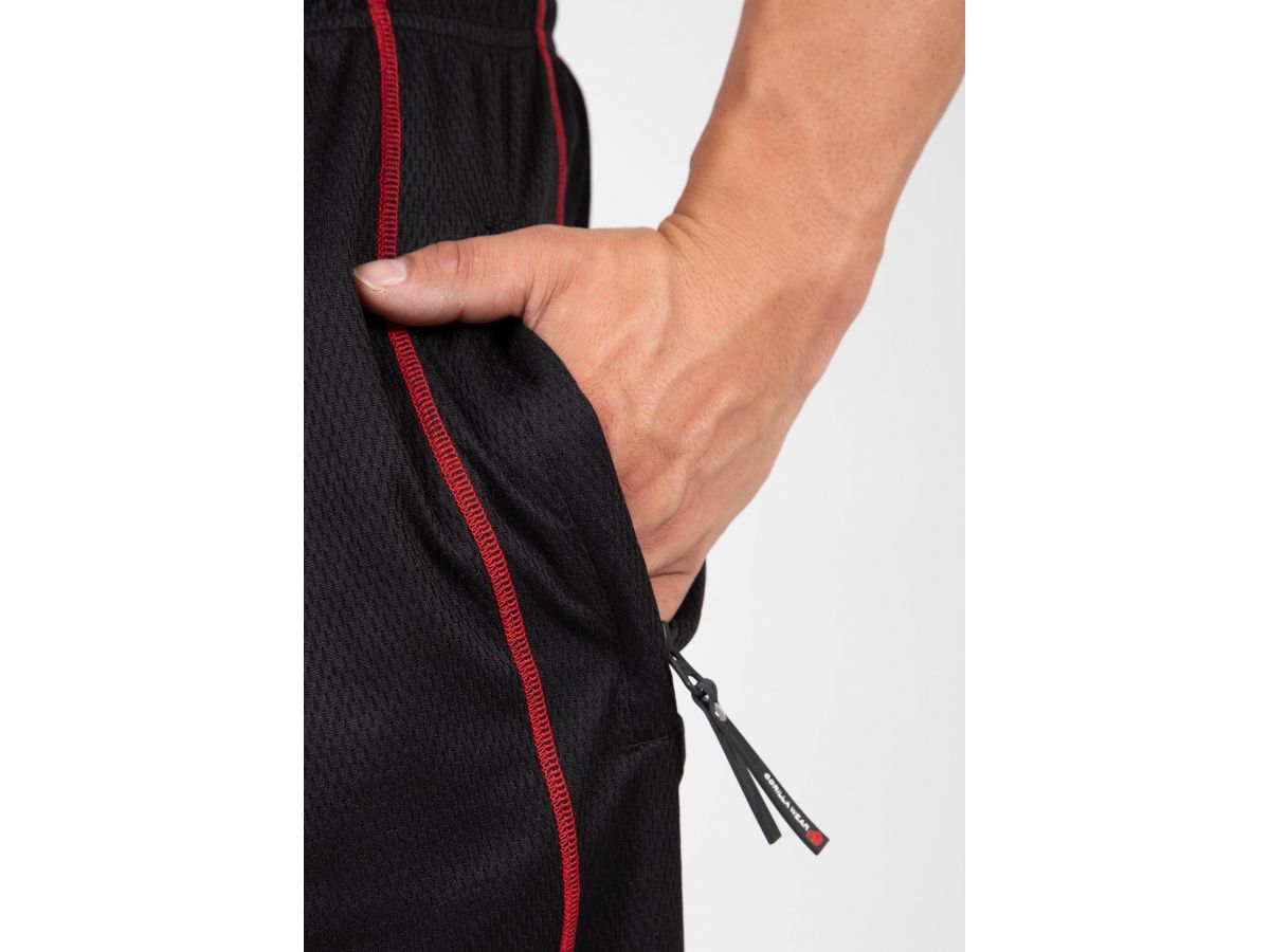 GORILLA WEAR - WALLACE MESH PANST - FÉRFI HOSSZÚNADRÁG - FEKETE/PIROS GORILLA WEAR - WALLACE MESH PANST - FÉRFI HOSSZÚNADRÁG - FEKETE/PIROS