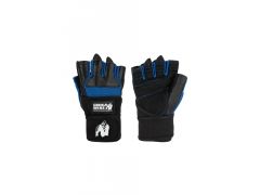 GORILLA WEAR - DALLAS WRIST WRAP GLOVES - CSUKLÓSZORÍTÓS EDZŐKESZTYŰ - FEKETE/KÉK