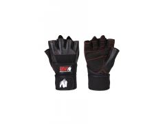 GORILLA WEAR - DALLAS WRIST WRAP GLOVES - CSUKLÓSZORÍTÓS EDZŐKESZTYŰ - FEKETE/PIROS VARRÁSSAL