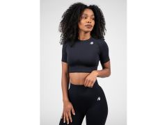 GORILLA WEAR - WHITNEY SEAMLESS CROP TOP - NŐI VARRÁSMENTES CROP FELSŐ - FEKETE