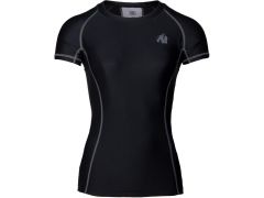 GORILLA WEAR - CARLIN COMPRESSION SHORT SLEEVE TOP - NŐI PÓLÓ - FEKETE/SZÜRKE