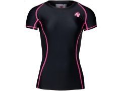 GORILLA WEAR - CARLIN COMPRESSION SHORT SLEEVE TOP - NŐI PÓLÓ - FEKETE/RÓZSASZÍN