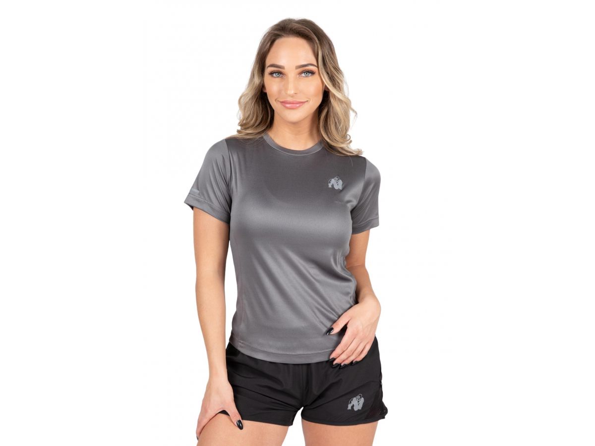 GORILLA WEAR - RALEIGH T-SHIRT - NŐI PÓLÓ - SZÜRKE GORILLA WEAR - RALEIGH T-SHIRT - NŐI PÓLÓ - SZÜRKE